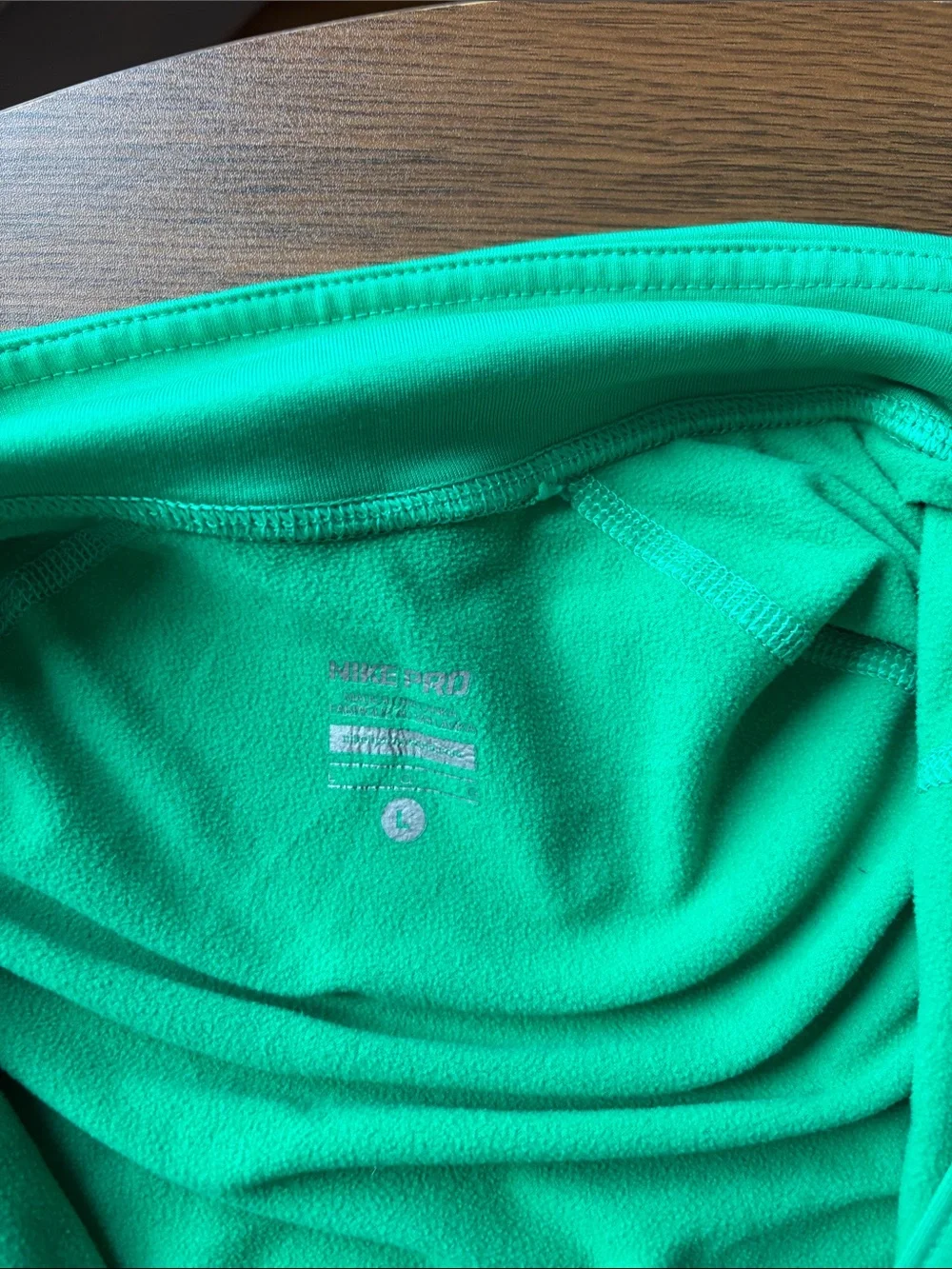 Nike Women's Bright Green Quarter-Zip Long Sleeve Top